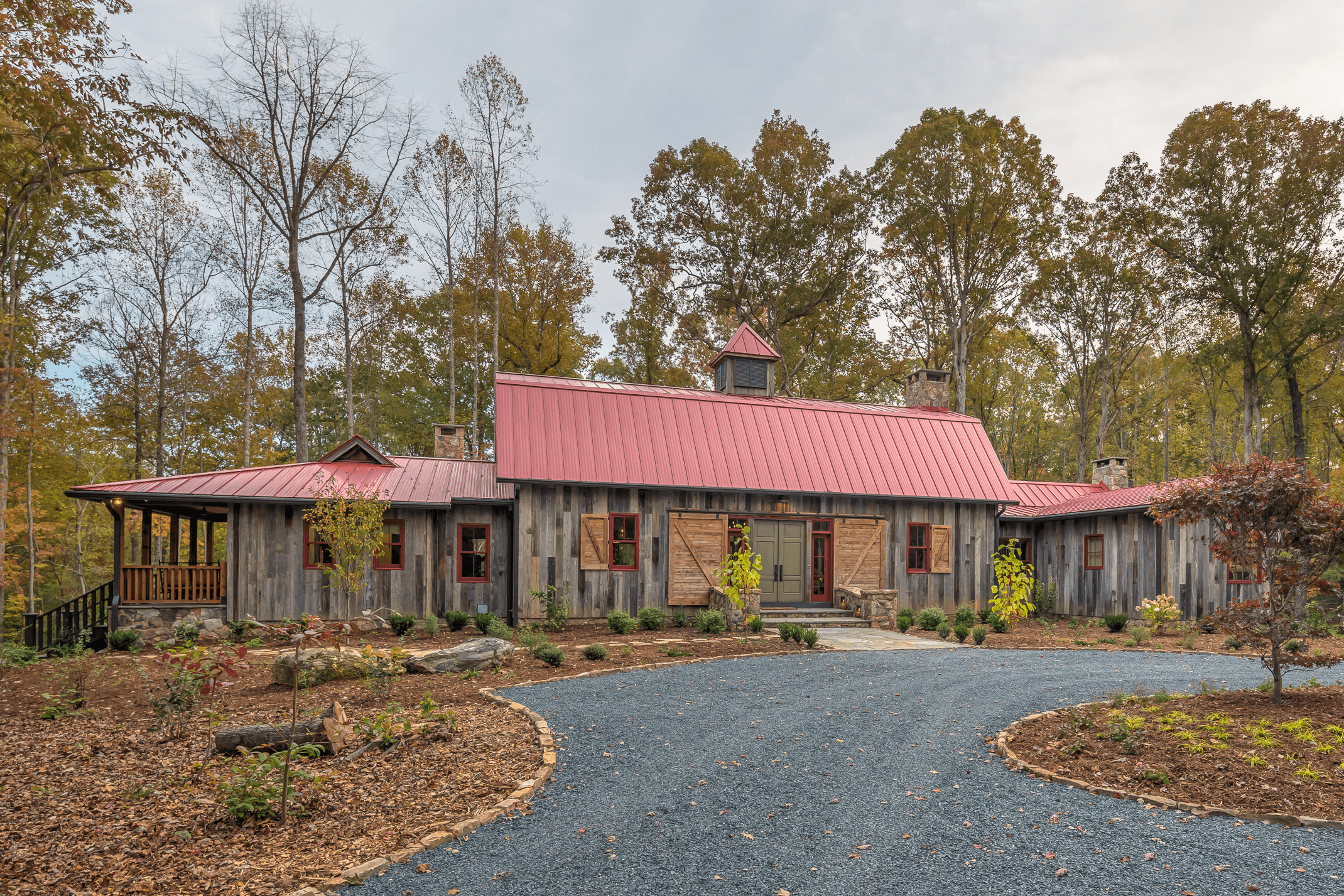 a house with a red roof
