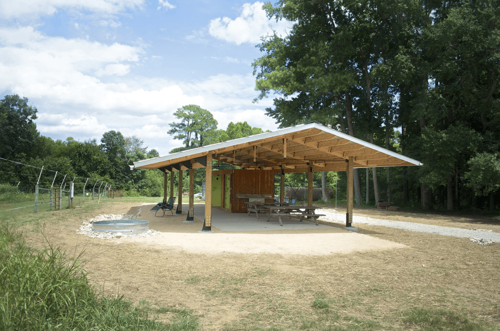 a covered picnic area